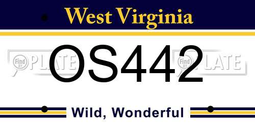 OS442 West Virginia License Plate