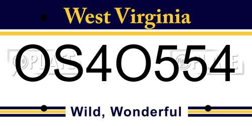 OS4O554 West Virginia License Plate