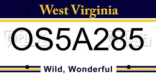 OS5A285 West Virginia License Plate