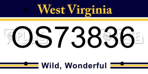 OS73836 West Virginia License Plate