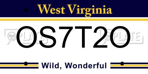 OS7T2O West Virginia License Plate