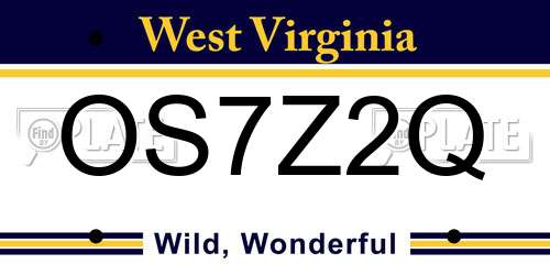 OS7Z2Q West Virginia License Plate