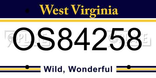 OS84258 West Virginia License Plate