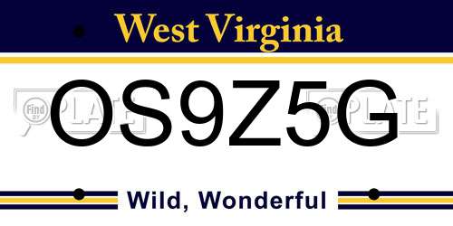 OS9Z5G West Virginia License Plate