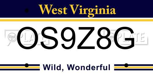 OS9Z8G West Virginia License Plate