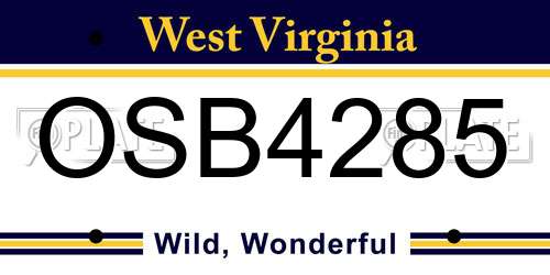 OSB4285 West Virginia License Plate