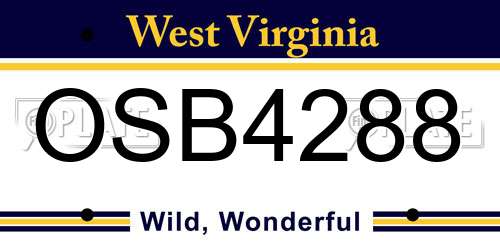 OSB4288 West Virginia License Plate