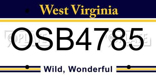 OSB4785 West Virginia License Plate