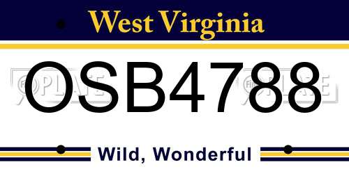 OSB4788 West Virginia License Plate