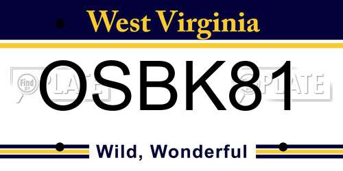 OSBK81 West Virginia License Plate