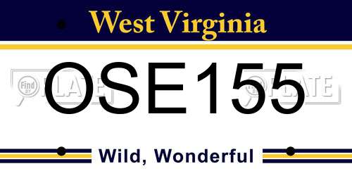 OSE155 West Virginia License Plate