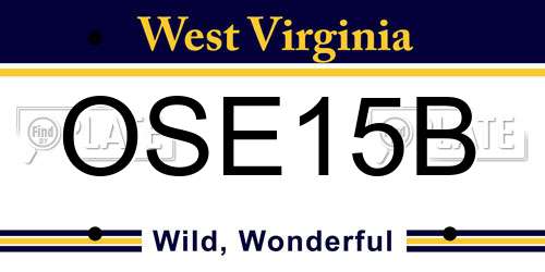 OSE15B West Virginia License Plate