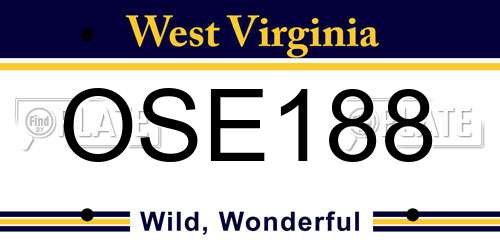 OSE188 West Virginia License Plate