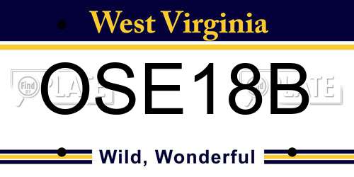 OSE18B West Virginia License Plate