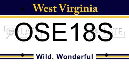 OSE18S West Virginia License Plate