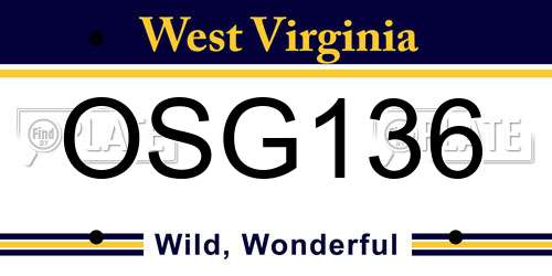 OSG136 West Virginia License Plate