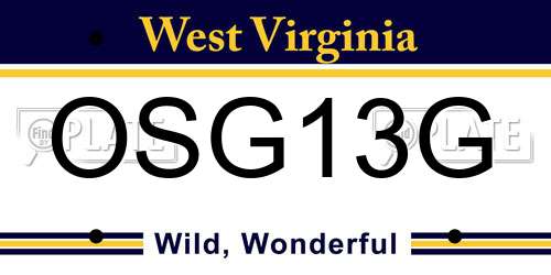 OSG13G West Virginia License Plate