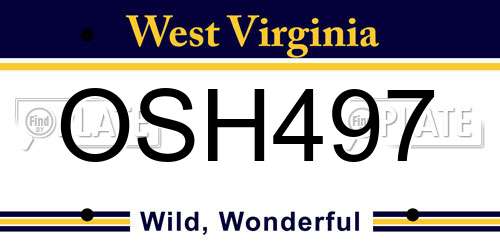 OSH497 West Virginia License Plate