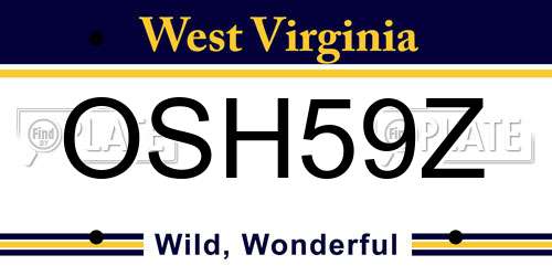 OSH59Z West Virginia License Plate