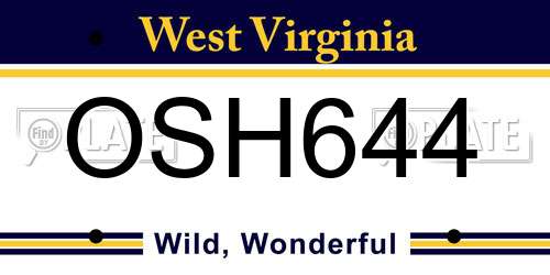 OSH644 West Virginia License Plate