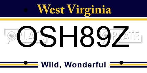 OSH89Z West Virginia License Plate