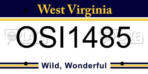OSI1485 West Virginia License Plate
