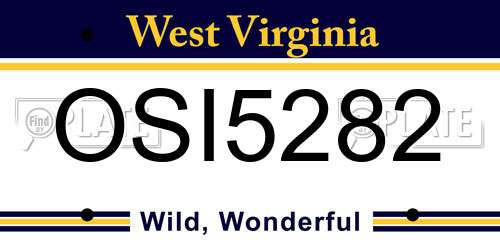 OSI5282 West Virginia License Plate