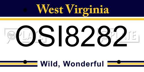 OSI8282 West Virginia License Plate