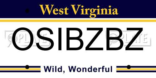 OSIBZBZ West Virginia License Plate