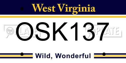 OSK137 West Virginia License Plate