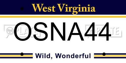 OSNA44 West Virginia License Plate