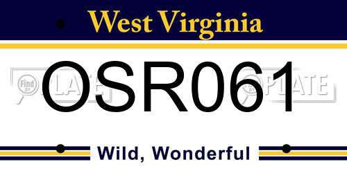 OSR061 West Virginia License Plate