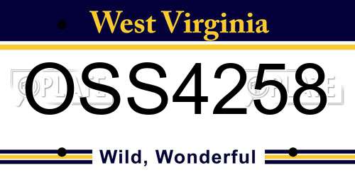 OSS4258 West Virginia License Plate