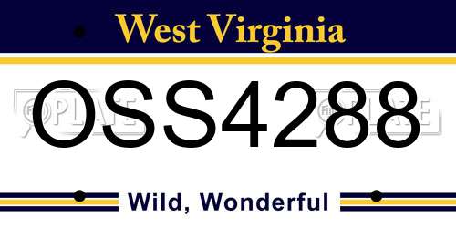 OSS4288 West Virginia License Plate
