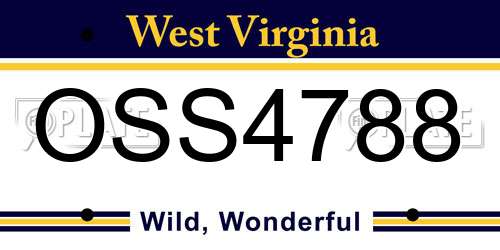 OSS4788 West Virginia License Plate