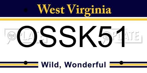 OSSK51 West Virginia License Plate