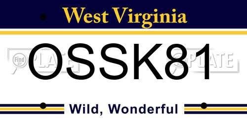 OSSK81 West Virginia License Plate