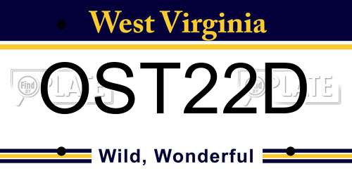OST22D West Virginia License Plate
