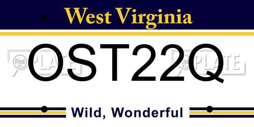 OST22Q West Virginia License Plate