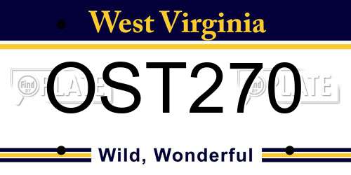 OST270 West Virginia License Plate