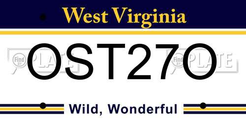 OST27O West Virginia License Plate