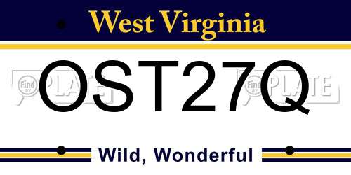 OST27Q West Virginia License Plate