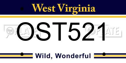 OST521 West Virginia License Plate