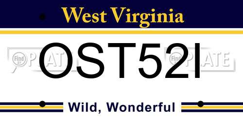 OST52I West Virginia License Plate