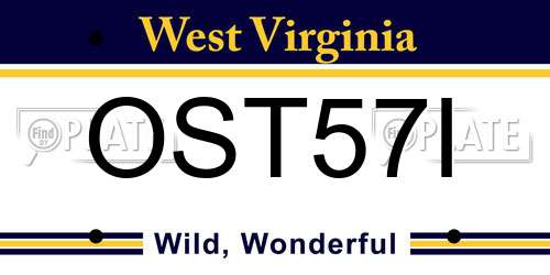 OST57I West Virginia License Plate