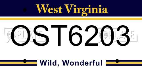 OST6203 West Virginia License Plate
