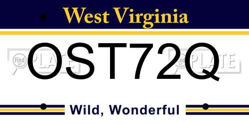 OST72Q West Virginia License Plate