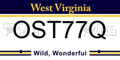 OST77Q West Virginia License Plate