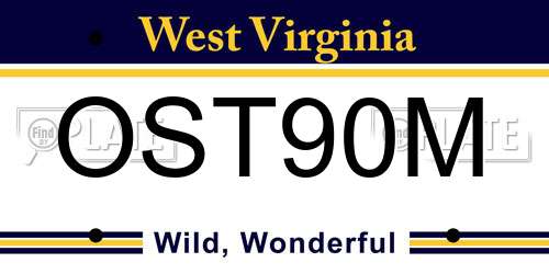 OST90M West Virginia License Plate