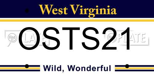 OSTS21 West Virginia License Plate